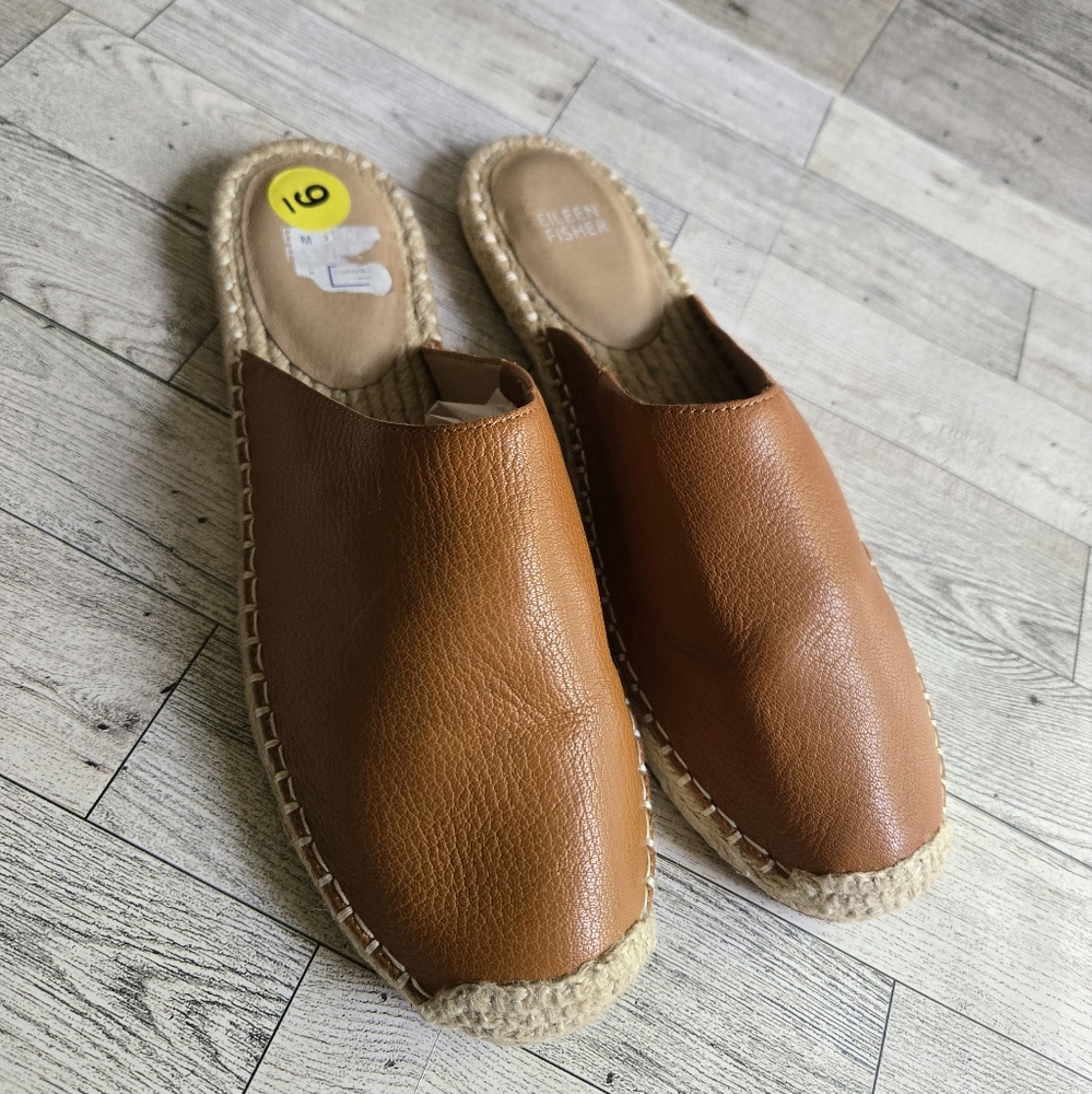 Eileen Fisher Kai Tumbled Leather Espadrille